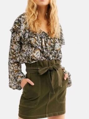 Free People Paper Bag Mini Skirt